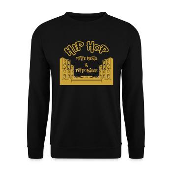 Hip Hop Fette Beats und Fette Bässe - Unisex Pullover - Schwarz - Vorne - Alina (178cm) & Michal (187cm)