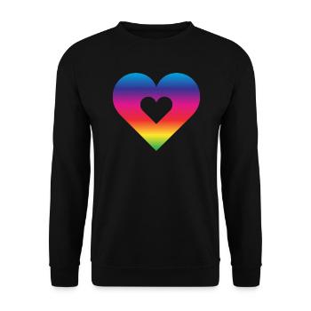 Rainbow Heart Homosexuality LGBT Love - Unisex Sweatshirt - black - Front - Alina (178cm) & Michal (187cm)