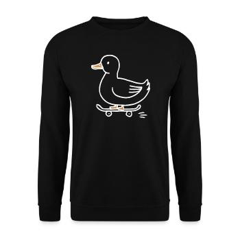 Drôle de canard sur un skateboard pour les skateurs - Sweat-shirt Unisexe - noir - Devant - Alina (178cm) & Michal (187cm)