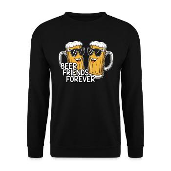Zwei lustige Bierkrüge mit Sonnenbrille Bier - Unisex Pullover - Schwarz - Vorne - Alina (178cm) & Michal (187cm)