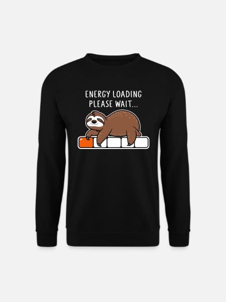 Sloth Energy Loading Please Wait - Unisex Sweatshirt - black