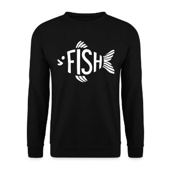 Os de poisson, squelette, pêche à chevrons - Sweat-shirt Unisexe - noir - Devant - Alina (178cm) & Michal (187cm)