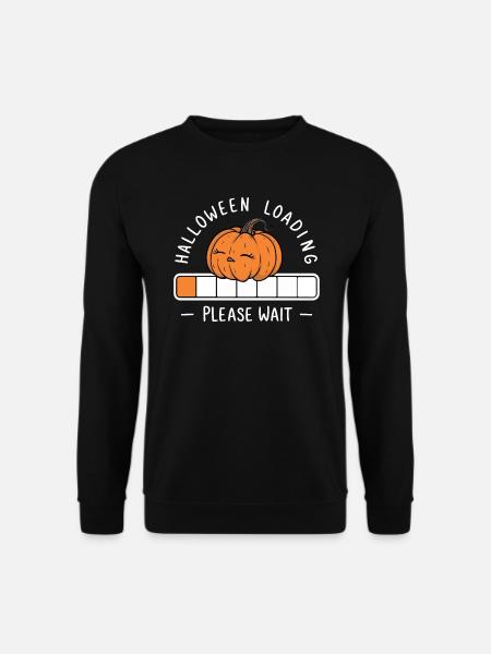 Kürbis Spruch Halloween Loading Please Wait - Unisex Pullover - Schwarz
