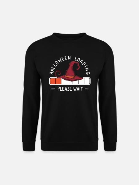 Hexenhut Spruch Halloween Loading Please Wait - Unisex Pullover - Schwarz