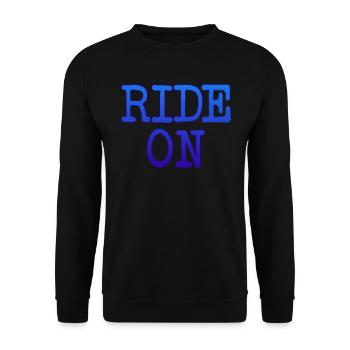 Slogan de motivation RIDE ON Statement - Sweat-shirt Unisexe - noir - Devant - Alina (178cm) & Michal (187cm)