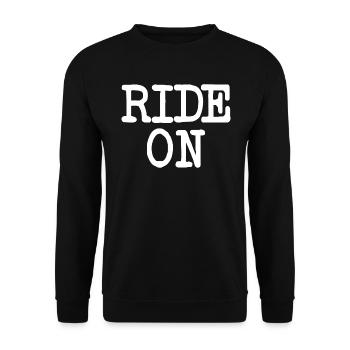Slogan de motivation RIDE ON Statement - Sweat-shirt Unisexe - noir - Devant - Alina (178cm) & Michal (187cm)