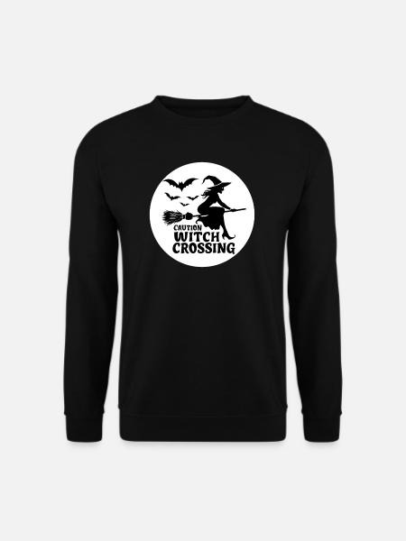 Hexe Hexenbesen Spruch Caution Witch Crossing - Unisex Pullover - Schwarz