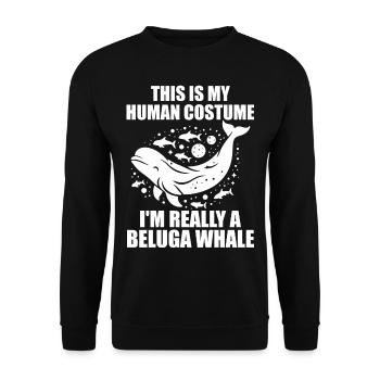 Beluga Whale Women Men Animal Beluga Whale Lover - Sweat-shirt Unisexe - noir - Devant - Alina (178cm) & Michal (187cm)
