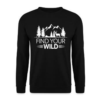 Outdoor Find Your Wild Landschaft Liebhaber - Unisex Pullover - Schwarz - Vorne - Alina (178cm) & Michal (187cm)