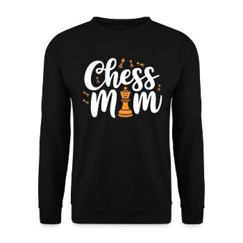 Chess Mom Schach Spruch Zitat - Unisex Pullover - Schwarz - Vorne - Alina (178cm) & Michal (187cm)