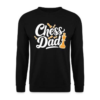Chess Dad Schach Spruch Zitat - Unisex Pullover - Schwarz - Vorne - Alina (178cm) & Michal (187cm)