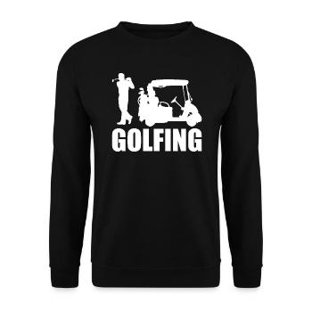 Golfing Golf Spruch Golfspieler - Unisex Pullover - Schwarz - Vorne - Alina (178cm) & Michal (187cm)