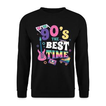 années quatre-vingt-dix - Sweat-shirt Unisexe - noir - Devant - Alina (178cm) & Michal (187cm)