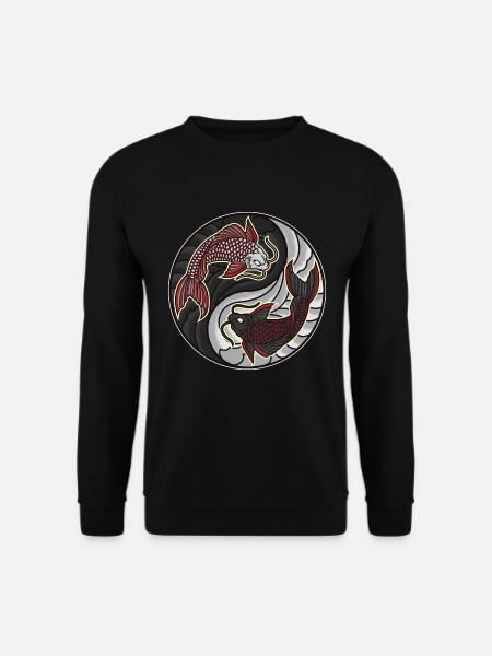 Koi Yin Yang | Fisch Fischen Aquarium - Unisex Pullover - Schwarz