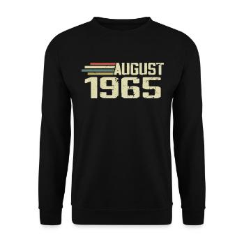 Born August 1965 Anniversary August 1965 Year - Unisex Sweatshirt - black - Front - Alina (178cm) & Michal (187cm)