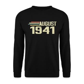 Born August 1941 Anniversary August 1941 Year - Unisex Sweatshirt - black - Front - Alina (178cm) & Michal (187cm)