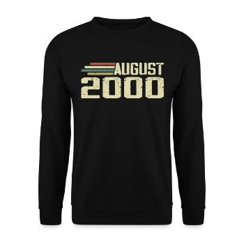 Geboren August 2000 Jubiläum August 2000 Jahrgang - Unisex Pullover - Schwarz - Vorne - Alina (178cm) & Michal (187cm)