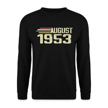 Né Août 1953 Jubilé Août 1953 Millésime - Sweat-shirt Unisexe - noir - Devant - Alina (178cm) & Michal (187cm)