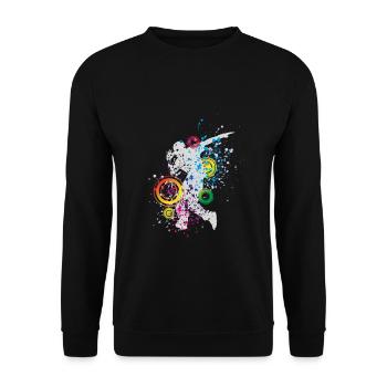 Jupe haut breakdance - Sweat-shirt Unisexe - noir - Devant - Alina (178cm) & Michal (187cm)