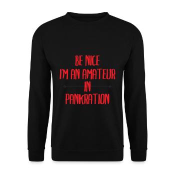 Amateur in Pankration - Unisex Pullover - Schwarz - Vorne - Alina (178cm) & Michal (187cm)