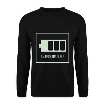 I am rechargeable - Unisex Sweatshirt - black - Front - Alina (178cm) & Michal (187cm)