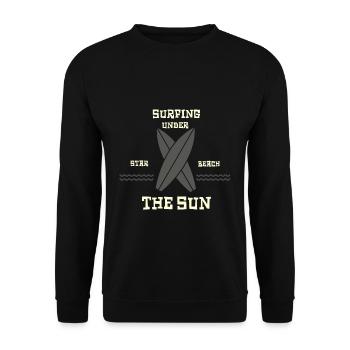 Surfing under the sun - Unisex Sweatshirt - black - Front - Alina (178cm) & Michal (187cm)