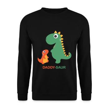 Daddy-Saur - Unisex Pullover - Schwarz - Vorne - Alina (178cm) & Michal (187cm)