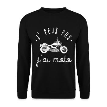 J'peux pas j'ai moto humour moto homme femme - Sweat-shirt Unisexe - noir - Devant - Alina (178cm) & Michal (187cm)