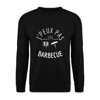 j peux pas j ai barbecue - Sweat-shirt Unisexe - noir - Devant - Alina (178cm) & Michal (187cm)