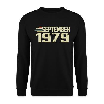 September 1979 Vintage Gift Idea September 1979 - Unisex Sweatshirt - black - Front - Alina (178cm) & Michal (187cm)