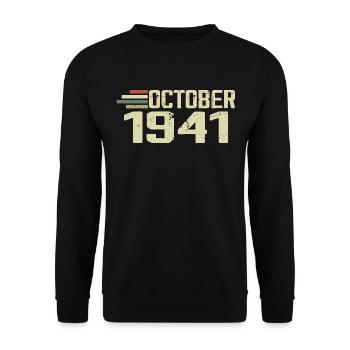 October 1941 - Birthday in October 1941 - Unisex Sweatshirt - black - Front - Alina (178cm) & Michal (187cm)