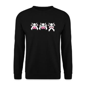 Cow Cow - Unisex Sweatshirt - black - Front - Alina (178cm) & Michal (187cm)