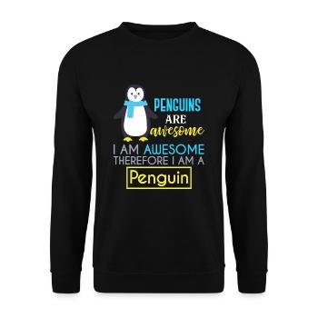 Penguins Penguins - Unisex Pullover - Schwarz - Vorne - Alina (178cm) & Michal (187cm)