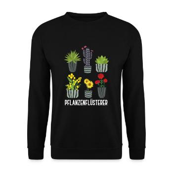 Pflanzenflüsterer - Gartenarbeit - Unisex Pullover - Schwarz - Vorne - Alina (178cm) & Michal (187cm)