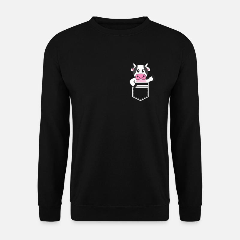 Pocket Cute Cow - Sweat-shirt Unisexe - noir