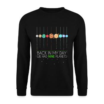 9 Planets Planets - Unisex Pullover - Schwarz - Vorne - Alina (178cm) & Michal (187cm)