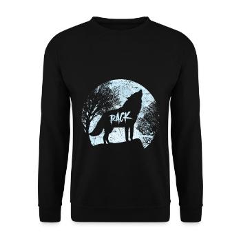 Pack wolf - Unisex Sweatshirt - black - Front - Alina (178cm) & Michal (187cm)