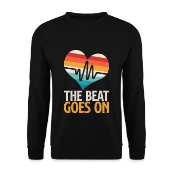 The Beat Goes On - Unisex Sweatshirt - black - Front - Alina (178cm) & Michal (187cm)