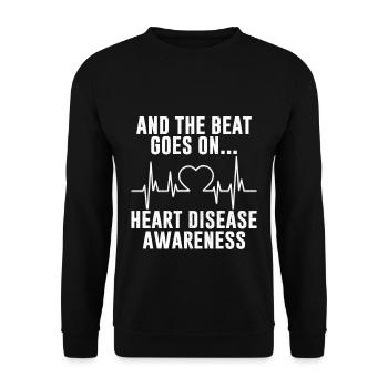 And The Beat Goes On Heart Disease Awareness - Unisex Pullover - Schwarz - Vorne - Alina (178cm) & Michal (187cm)