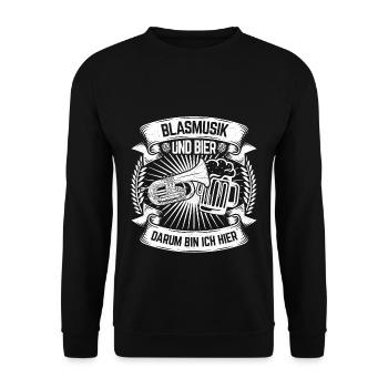 Brass music and beer That's why I'm here - Unisex Sweatshirt - black - Front - Alina (178cm) & Michal (187cm)