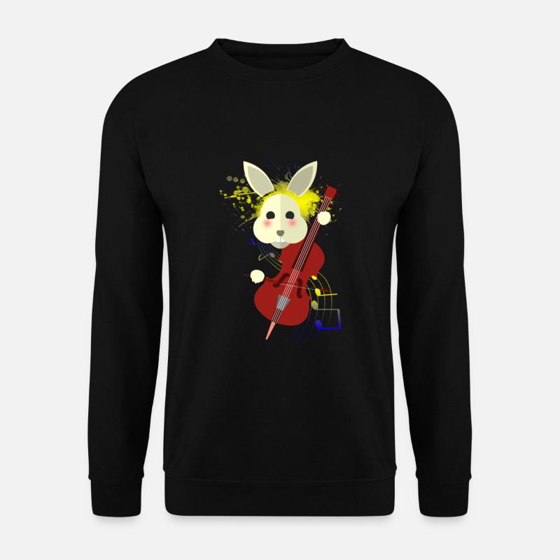 Cello Rabbit - Unisex Pullover - Schwarz