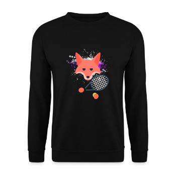 Tennis Fox - Unisex Pullover - Schwarz - Vorne - Alina (178cm) & Michal (187cm)