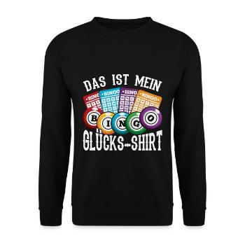 Das Ist Mein Bingo Glücks Shirt - Unisex Pullover - Schwarz - Vorne - Alina (178cm) & Michal (187cm)