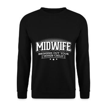 bringing out your inner child midwife - Unisex Sweatshirt - black - Front - Alina (178cm) & Michal (187cm)