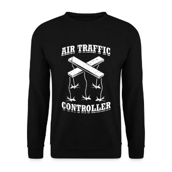 Air traffic controller - Unisex Sweatshirt - black - Front - Alina (178cm) & Michal (187cm)
