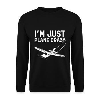 crazy plane - Unisex Sweatshirt - black - Front - Alina (178cm) & Michal (187cm)