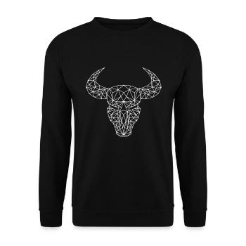 Sternzeichen Stier Polygon - Unisex Pullover - Schwarz - Vorne - Alina (178cm) & Michal (187cm)