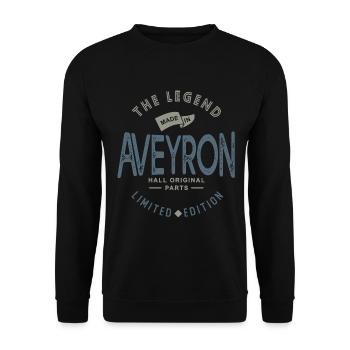 MADE IN aveyron cadeau anniveraire aveyronnais - Sweat-shirt Unisexe - noir - Devant - Alina (178cm) & Michal (187cm)