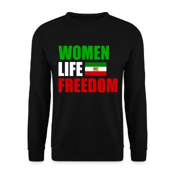 Women life freedom - Sweat-shirt Unisexe - noir - Devant - Alina (178cm) & Michal (187cm)
