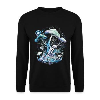 magic mushrooms, mushrooms, magic mushrooms, psychedelic - Unisex Sweatshirt - black - Front - Alina (178cm) & Michal (187cm)